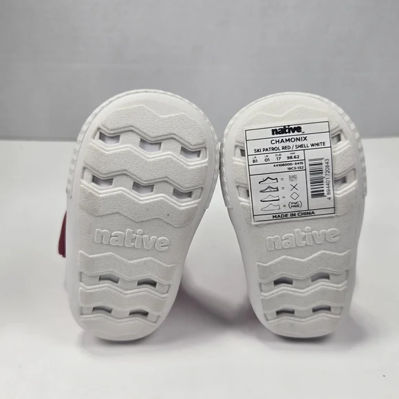 Native Chamonix Baby Red & White Snow Ankle Boots Booties Size Baby 1 B1 - Picture 12 of 12